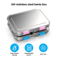 Aohea Boîte à lunch en acier inoxydable 304 avec plaque Nouvelle boîte à bento isolée Compartiments étanches pour les étudiants Travailleurs Nourriture