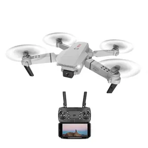 Toptan E88 çocuklar RC Drone katlanır 4K HD çift kamera başsız modu 3D Flip bir anahtar kalkış/iniş APP kontrol Drone oyuncaklar