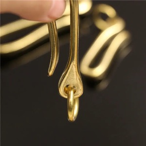 Solid Brass Belt U Hook Keychain Key <b>Ring</b> Wallet Fob <b>Clip</b> Retro Vintage Fish Hook with O <b>ring</b> 3 Sizes Available - Product Image 4