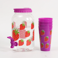 Carafe à eau froide en plastique PET de qualité alimentaire, écologique, compatible lave-vaisselle, sans BPA, 3,8 L, pot à jus, baril à bière, distributeur de boissons