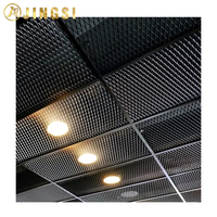 Décoration de plafond suspendu, plafond en maille, maille expansée, dalles de plafond suspendu, plafond noir pour la rénovation de bureaux