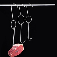 Hameçons à viande en acier inoxydable avec Double crochet, pour volaille, canard rôti, Bacon, crochet suspendu pour Grill, pour séchage, cuisson barbecue