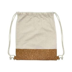 Custom Logo Environment Friendly Outdoor Tote Draw String Storage Bag Cotton Canvas Cork Joint <b>Drawstring</b> <b>Backpack</b> - Product Image 2