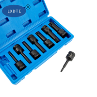 Juego de Llaves de Impacto Torx de Acero Cr-Mo LXD de 8 Piezas, 1/2'', T30-T80, Fosfato Negro, Kit de Herramientas Profesional con Llave de Trinquete