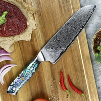 Couteau de chef japonais professionnel Damascus San De Knife VG10 de 7 pouces, couteau à découper et à trancher la viande
