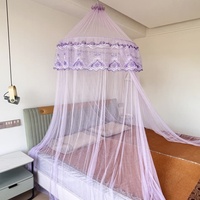 Moustiquaire pliable de luxe avec bordure en dentelle, grand modèle, pour lit Queen Size, convient à toutes les tailles, utilisation estivale à domicile pour enfants