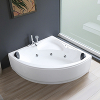 Baignoire à remous moderne en acrylique blanc pour 2 personnes, SPA intérieur, hôtel, fonction de massage par jets LED, accessoires blancs modernes
