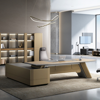 Bureau de direction de luxe en forme de L avec chaise, bureau de direction, table de bureau, bureau de patron