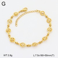 Brazalete de Lujo para Boda Estilo Cubano, Chapado en Oro PVD con Corte Esmeralda, Cadena de Bolas Redondas de Acero Inoxidable para Uso Diario