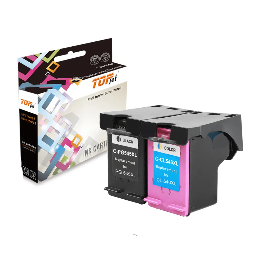 Topjet PG545XL CL546XL PG 545 CL 546 CL-546 PG545 545XL erneuerte Farbtintenpatrone für Canon PIXMA MG2450 IP2850 Drucker