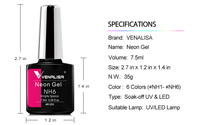 VENALISA — vernis à ongles fluorescent néon, Gel, lumineux, manucure, Semi-Permanent, UV, LED, émail, étiquette privée, #