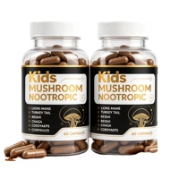 Suplemento Nootrópico para el Cerebro de Niños, Cápsulas de Melena de León, Cordyceps y Hongo Reishi, 60 Unidades