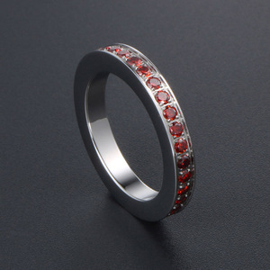 Japanese Korean Style Diamond Encrusted <b>Titanium</b> Steel <b>Ring</b> Sanskrit Letter Design Unisex Everyday Wear SA405 - Product Image 2