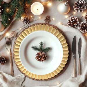 จานรองอาหารขอบทองลายนูนขนาด <span class=keywords><strong>13</strong></span> นิ้ว ถาดกลมลายนูนสำหรับงานแต่งงาน - Product Image 2