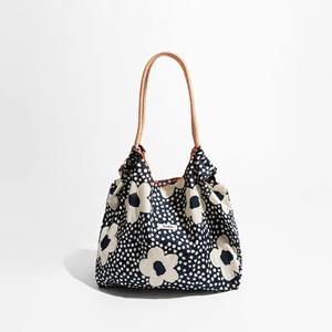 <span class=keywords><strong>Bai</strong></span> <span class=keywords><strong>Lu</strong></span> กระเป๋าช้อปปิ้งผ้าแคนวาสแบบพกพาพับได้ออกแบบลายดอกไม้ความจุขนาดใหญ่ใช้ซ้ำได้โลโก้ที่กำหนดเองผ้าไนล่อน - Product Image 1