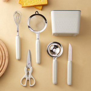 <b>Kitchen</b> Baking Tool Set 6 Piece Stainless Steel Whisk Sieve <b>Scissors</b> Knife Egg Strainer For Baking Sifting Cutting - Product Image 1