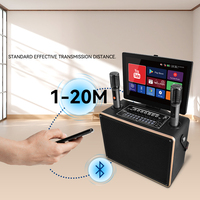 Haut-parleur karaoké intelligent TP-001 50-100W avec écran trempé 14,1 pouces, Android 11, 1+32 Go, double micro sans fil, RGB, audio pour fêtes à domicile