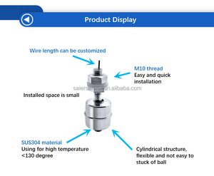 Переключатель уровня воды высокого или низкого уровня сигнала тревоги, магнитный SUS304, резервуар для воды из нержавеющей стали, поплавковый датчик уровня - Product Image 5