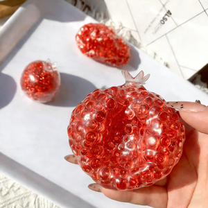 Hot Sale TPR Pomegranate <b>Vacuum</b> Noisy Ball Red Explosive Beads Crunchy Ball <b>Hand</b> Exercise Toys Party Favors Gifts for Kids - Product Image 4