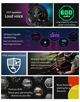 Montre connectée T30 BT Call, étanche IP68, écran rond HD de 1,6 pouce, suivi du sommeil, calendrier, ultra-extérieur, autonomie de la batterie de 5 à 10 jours