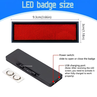 Badge LED numérique lumineux, mini plaque nominative LED, logo personnalisé, programmable via application, étiquette de prix