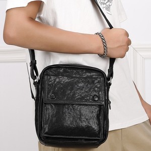 Genuine Leather Men's Shoulder <b>Bag</b> Black Large Capacity Crossbody Messenger <b>Bag</b> For Everyday Use Business Casual Style - Product Image 3