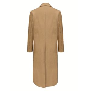 Abrigo Largo de Lana para Mujer, Color Sólido, Doble Botonadura, Manga Larga, a la Moda - Product Image 4