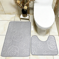 Tapis de bain en polaire corail, lot de 2, tapis WC en forme de U, absorbant, antidérapant, séchage rapide, taille personnalisée pour douche, maison, lavable, tapis de sol