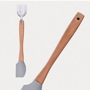 Heat Resistant Kitchen Cooking Utensils Wooden Handle <b>Silicone</b> Spatula for <b>Baking</b> Mixing - Product Image 2