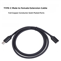 Kabel Ekstensi Adaptor Daya USB-C PD60W 2m dengan Jaket TPE Pengisian Cepat 3A Konektor USB-C Male ke Female