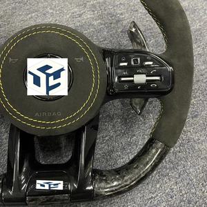 Para Benz Clase G GLA GLC GLE Volante de cuero perforado de fibra de carbono brillante personalizado Actualización a <span class=keywords><strong>AMG</strong></span> - Product Image 3