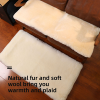 Tapis en peau de mouton véritable, peau de mouton extra douce, tapis en fourrure longue et soyeuse pour chambre à coucher, salon, décoration de la maison