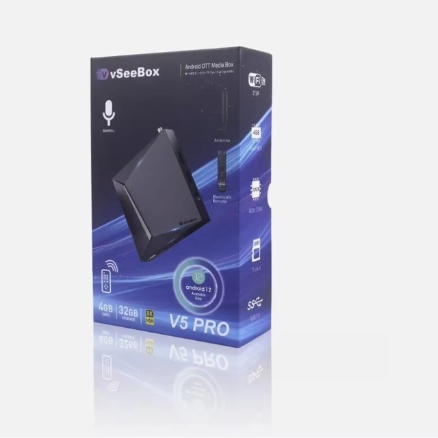 VSeeBox V5 Pro 6K Quad Core Rockchip RK3528 Android TV Box with Time Stop 4GB RAM + 32GB ROM Android 12