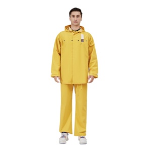 Rain Suit for Men Women <strong>PVC</strong> Industrial Waterproof Rain Gear Heavy Duty 3-Piece Commercial Fishing Rain Jacket Bib Pants Overall - Product Image 3