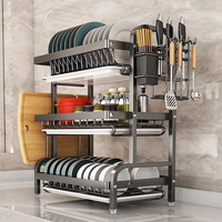 Étagère de rangement de cuisine murale à deux niveaux, non pliable, multifonctionnelle, pour égouttoir à vaisselle, vente chaude