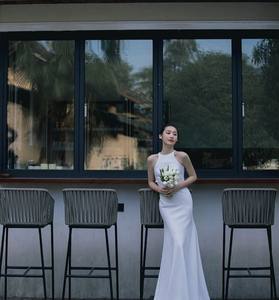 <span class=keywords><strong>2022</strong></span> mujeres sin mangas satén blanco simplicidad sirena Noche vestidos de Graduación - Product Image 5