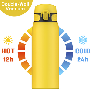 Gobelet isotherme portable en acier inoxydable de 550 ml, à double paroi, couleur unie, avec revêtement en poudre personnalisé, écologique, prêt à l'emploi - Product Image 1