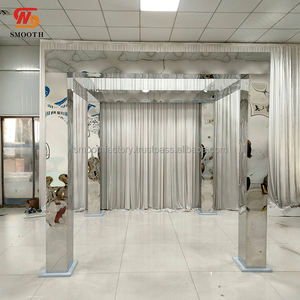 Arco de Fondo para Boda Chuppah de Acero Inoxidable Plateado Espejo de 9 pies y 10 pies Personalizado de Fábrica SMOOTH - Product Image 1