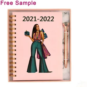 Custom Cheaper Price B5 Weekly Monthly Hardcover Cover womens Girls Boss Gift 2022 Notebooks Journal Agenda Planner