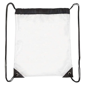 25C trasparente PVC con coulisse zaino in poliestere Topbag stampa Logo pacchetto promozione CTB002 trasparente zaino - Product Image 3