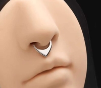 Anneau de nez flexible en titane ASTM Getta G23, clicker à segment articulé avec zircon, pour piercing corporel féminin