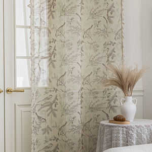 Rideaux transparents oiseau bohème 100% polyester-Moineaux et vignes peints à la main, glands fluides pour chambre/balcon/<span class=keywords><strong>caf</strong></span>é - Product Image 4
