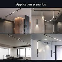 Système de rails lumineux à LED en aluminium Bridgelux, dimmable, connectable librement, indice de protection IP20, CRI 90, pour usage intérieur