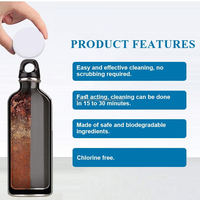 Vente en gros Tablettes de nettoyage pour bouteilles d'eau pour plastiques inoxydables Céramique et carafes Récipients à boire