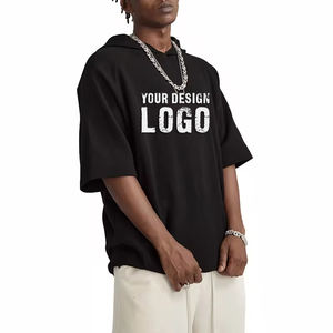 Sweat-shirts pour hommes à manches courtes, épaules tombantes, surdimensionnés, logo personnalisé, décontractés, sport, manches courtes, sweat-shirts pour hommes - Product Image 3