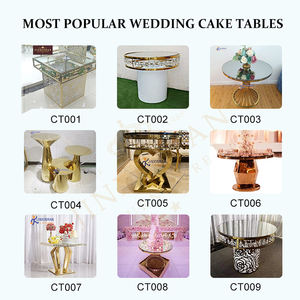 Support pour gâteau <span class=keywords><strong>de</strong></span> mariage <span class=keywords><strong>de</strong></span> forme ronde moderne <span class=keywords><strong>de</strong></span> luxe en acier inoxydable avec diamant et or - Product Image 5