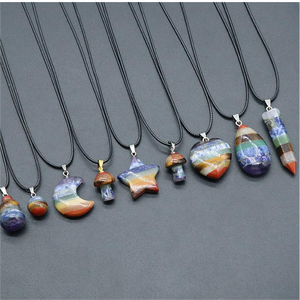 Naturel 7 Chakra Guérison Pierre Artisanat Sculpture Anges <span class=keywords><strong>Pyramides</strong></span> Étoiles Lune Diverses Formes Ornement pour La Décoration De La Maison Cadeau Donner - Product Image 4
