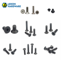 Vis à tête fraisée hexagonale LEKON DIN en acier au carbone/titane classe 4.8/6.8, oxyde noir/zinc, M2-M8, vis à tête cylindrique à six pans creux