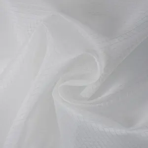 Profession Manufacturer White Jacquard Grid 100% Nylon Hard Mesh Fabric For Sports Shoes