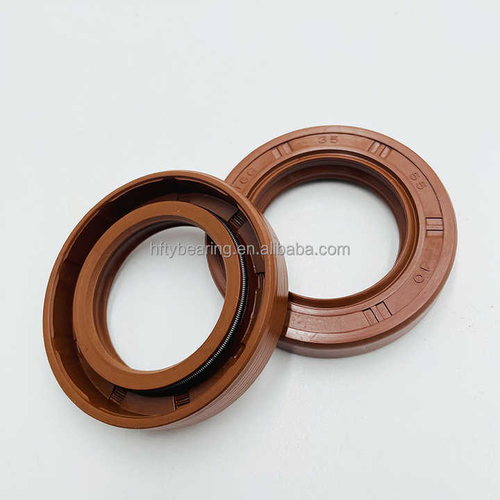 Unique Bargains Universal Oil Seal TC Double Lip W Steel Spring Seal Ring Rotary Shaft Seal High Pressure FKM Rubber Brown 2 Pcs 45x60x10mm